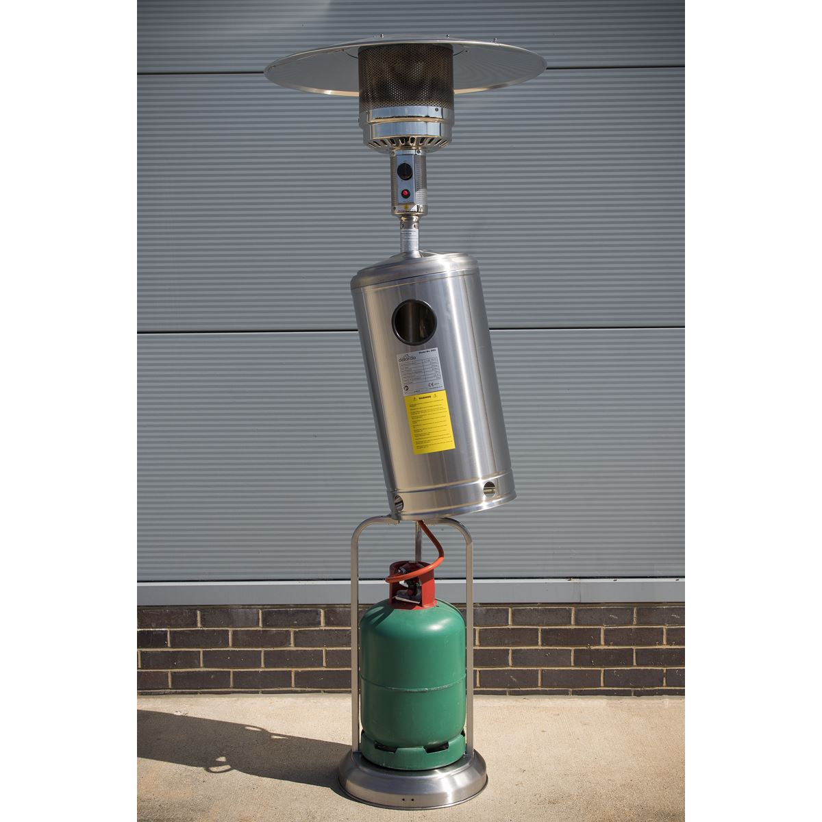 Dellonda 13kW Stainless Steel Commercial Gas Outdoor Garden Patio Heater, Wheels DG2