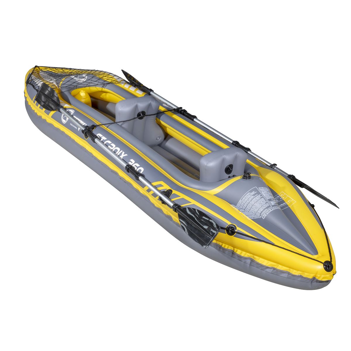 Dellonda Inflatable Two Person Kayak/Canoe Set with Pump, Carry Bag & 2 x Oars - Blue/Yellow/White DL155