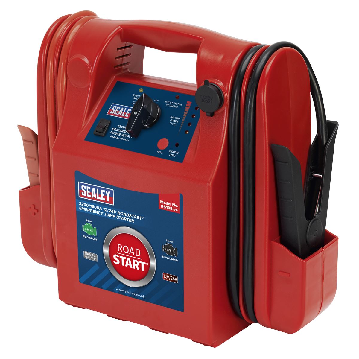 Sealey RoadStart Emergency Jump Starter 12/24V 3200/1600 Peak Amps RS105