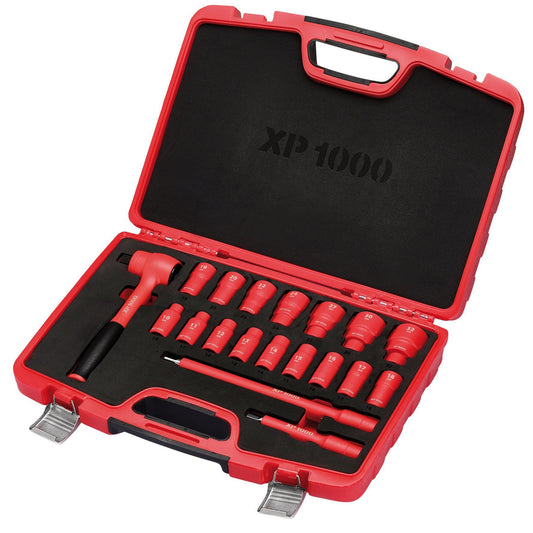 Draper XP1000 VDE Metric Socket Set, 1/2" Sq. Dr. (19 Piece)