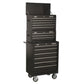 Sealey Topchest, Mid-Box & Rollcab 14 Drawer Stack - Black AP22BSTACK