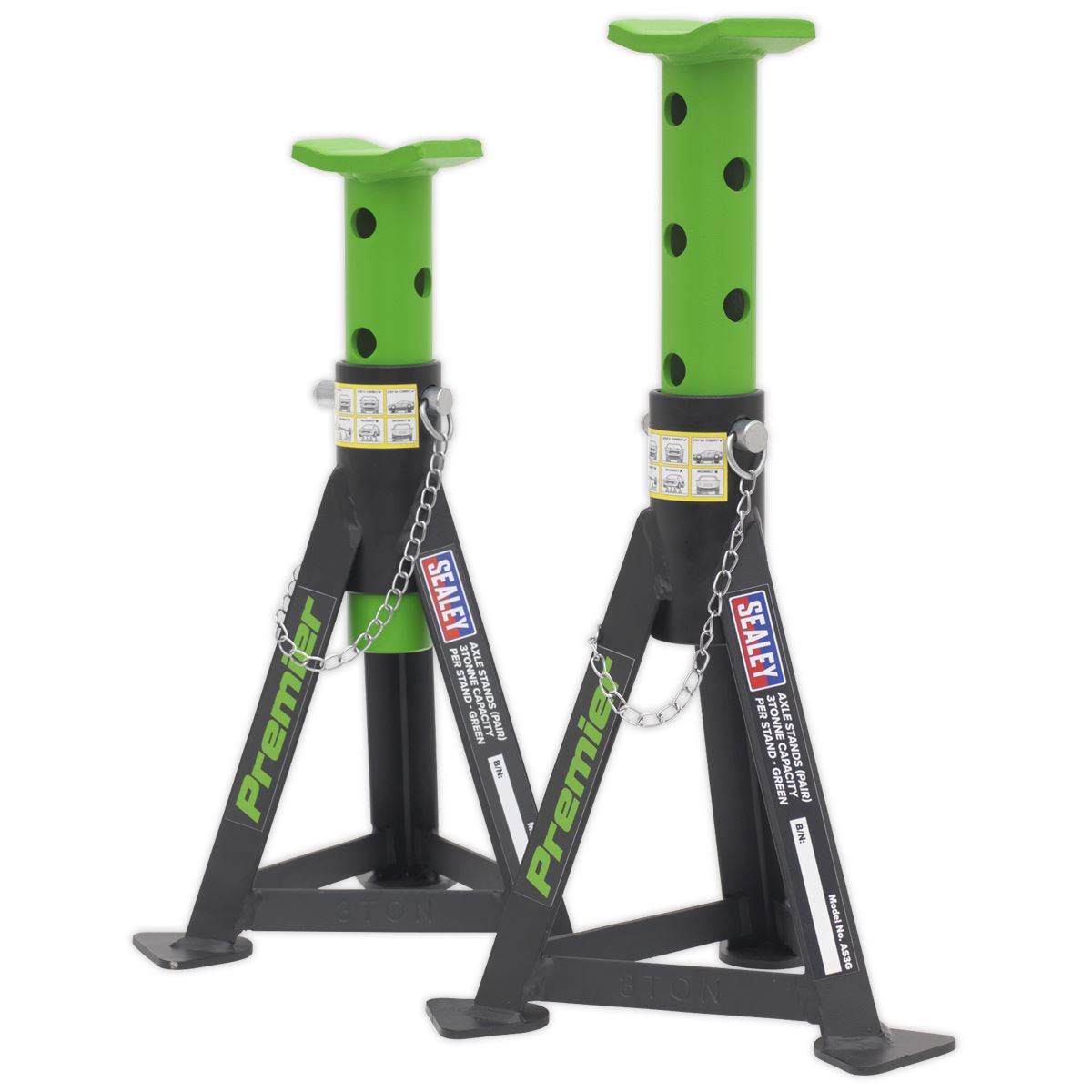 Sealey Trolley Jack 3t & Axle Stands (Pair) 3t per Stand Combo 3040AGCOMBO1