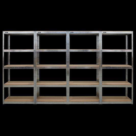 Sealey Racking Unit 5 Shelf 150kg Capacity Per Level - Set of 4 AP6150GSCOMBO