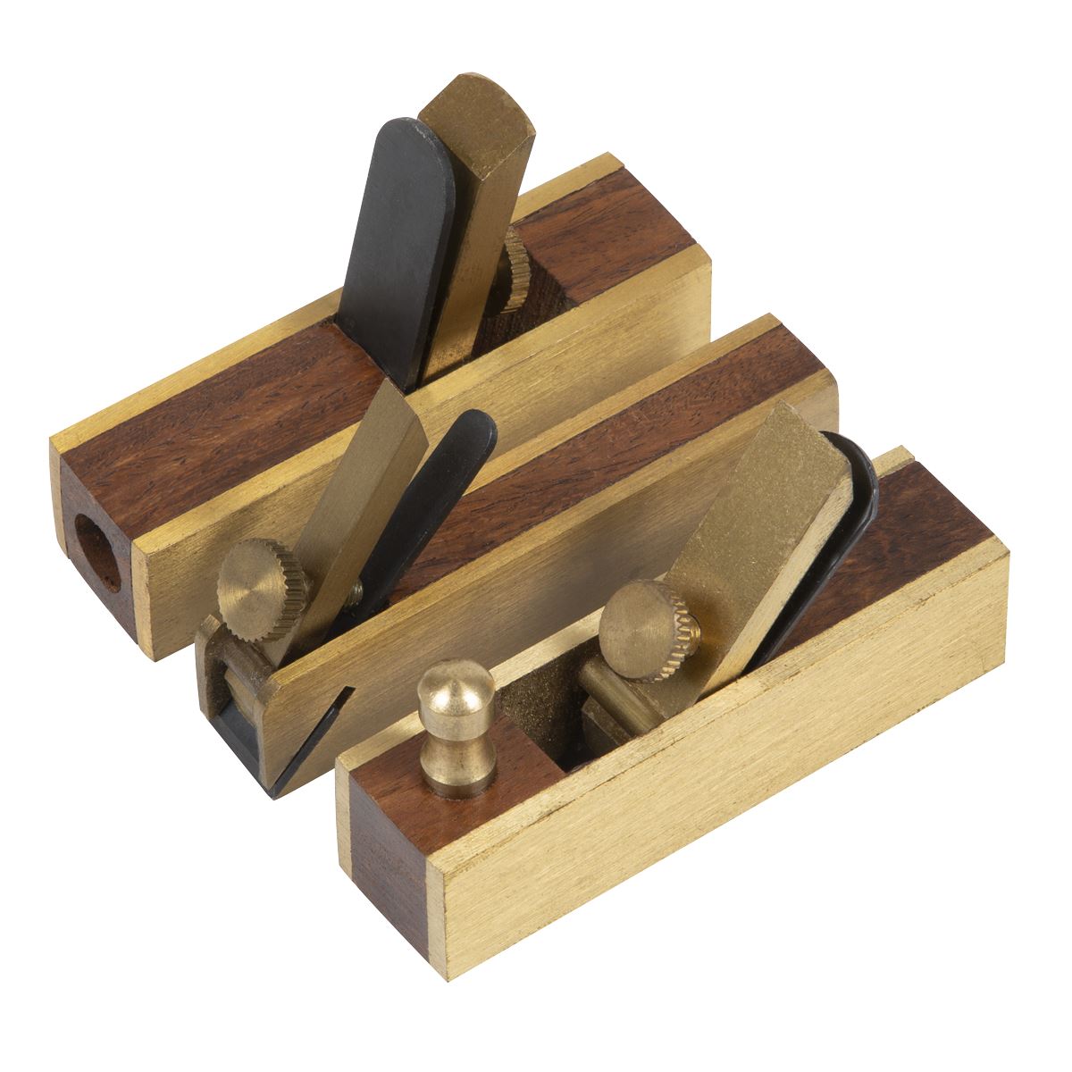 Sealey Mini Brass Plane Set 3pc MBP03