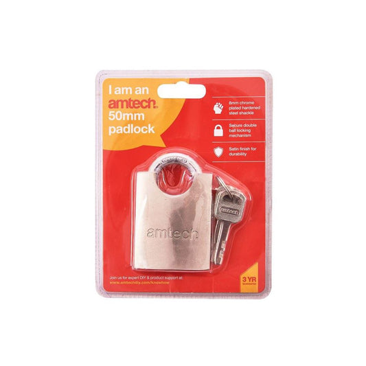 Cutter Proof Padlock Safety Security Hardened Steel Shackle 50mm 4Key Heavy Duty - T1620