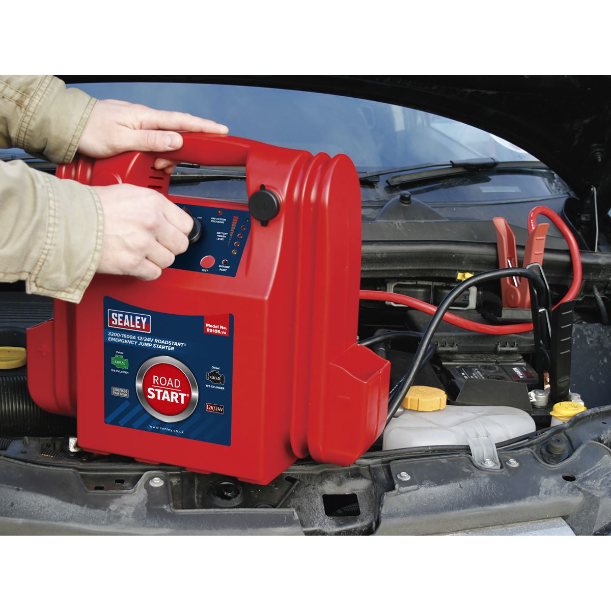 Sealey RoadStart Emergency Jump Starter 12/24V 3200/1600 Peak Amps RS105