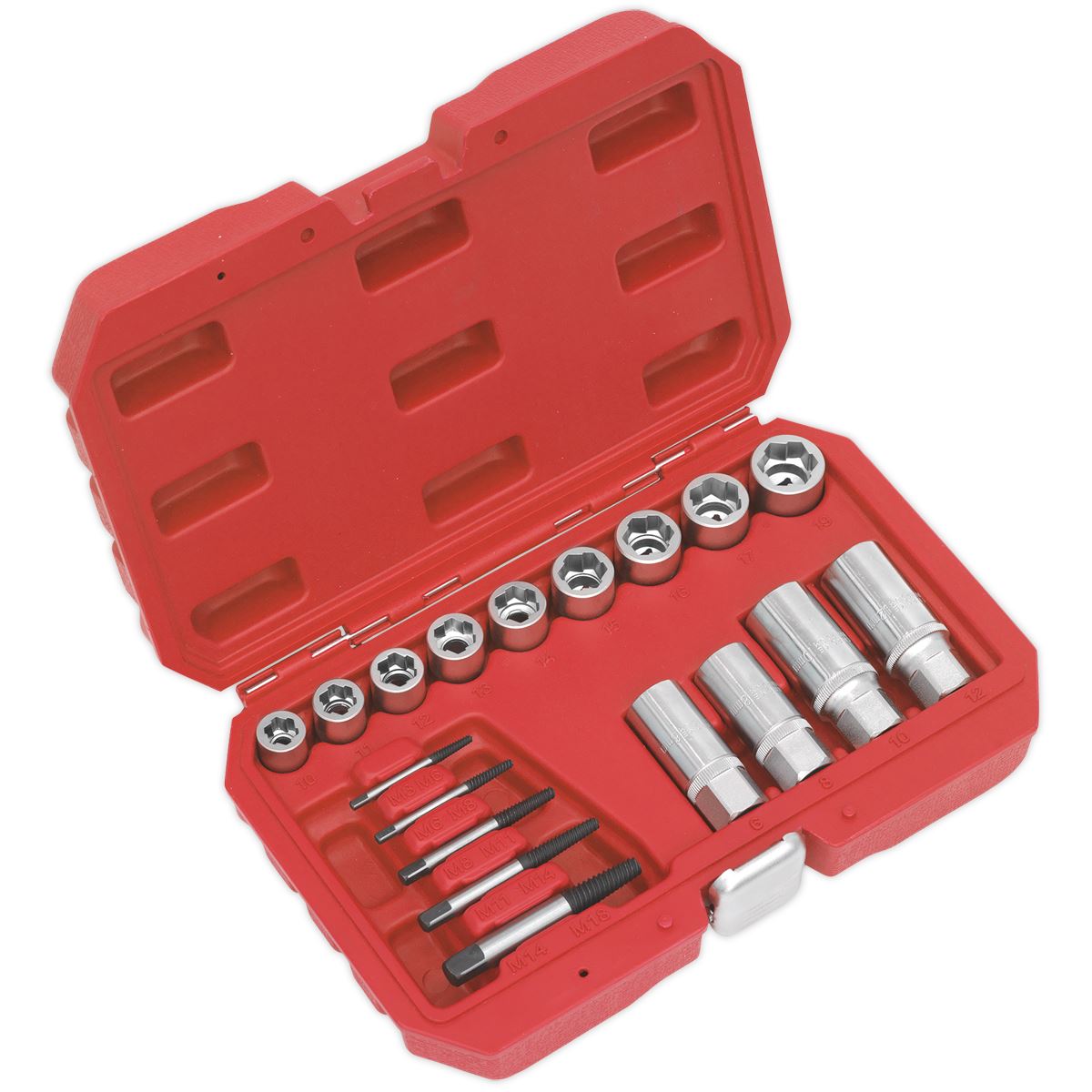 Sealey Bolt, Stud & Screw Extractor Set 18pc AK751