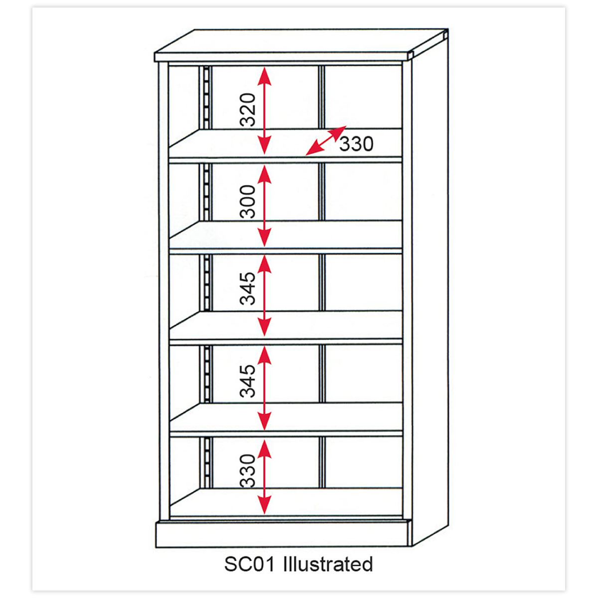 Sealey Floor Cabinet 4 Shelf 2 Door SC01