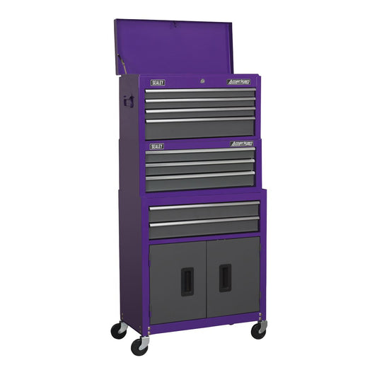 Sealey Rollcab, Mid-Box & Topchest Stack - Purple AP2200BBCPSTACK