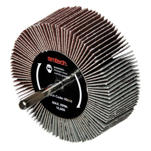 Amtech 80 x 30mm Abrasive Flap Wheel (Grit 120) - V0665