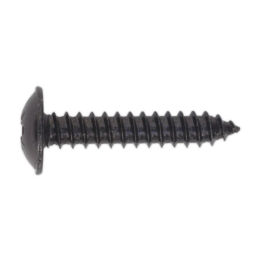 Sealey Self Tapping Screw 4.8 x 25mm Flanged Head Black Pozi Pk 100 BST4825