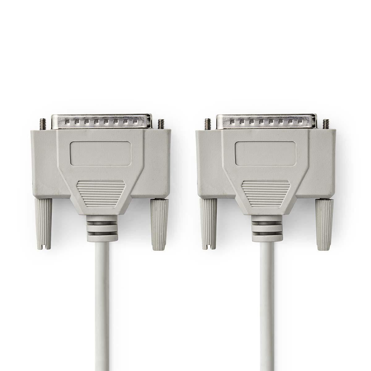 Nedis RS232 Cable D-Sub 25-pin Male to D-Sub 25-pin Male 2m Ivory CCGP52100IV20