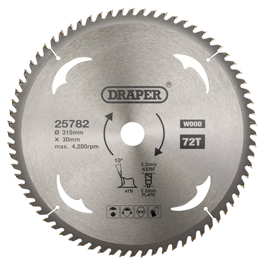 Draper Tct Saw Blade 315mm 72T Wood SBW19