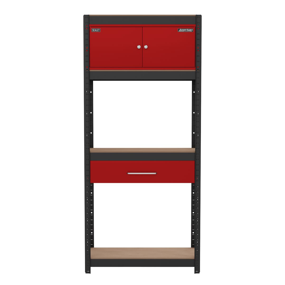 Sealey Shelving Unit 4-Tier with Cupboard and Drawer AP830R