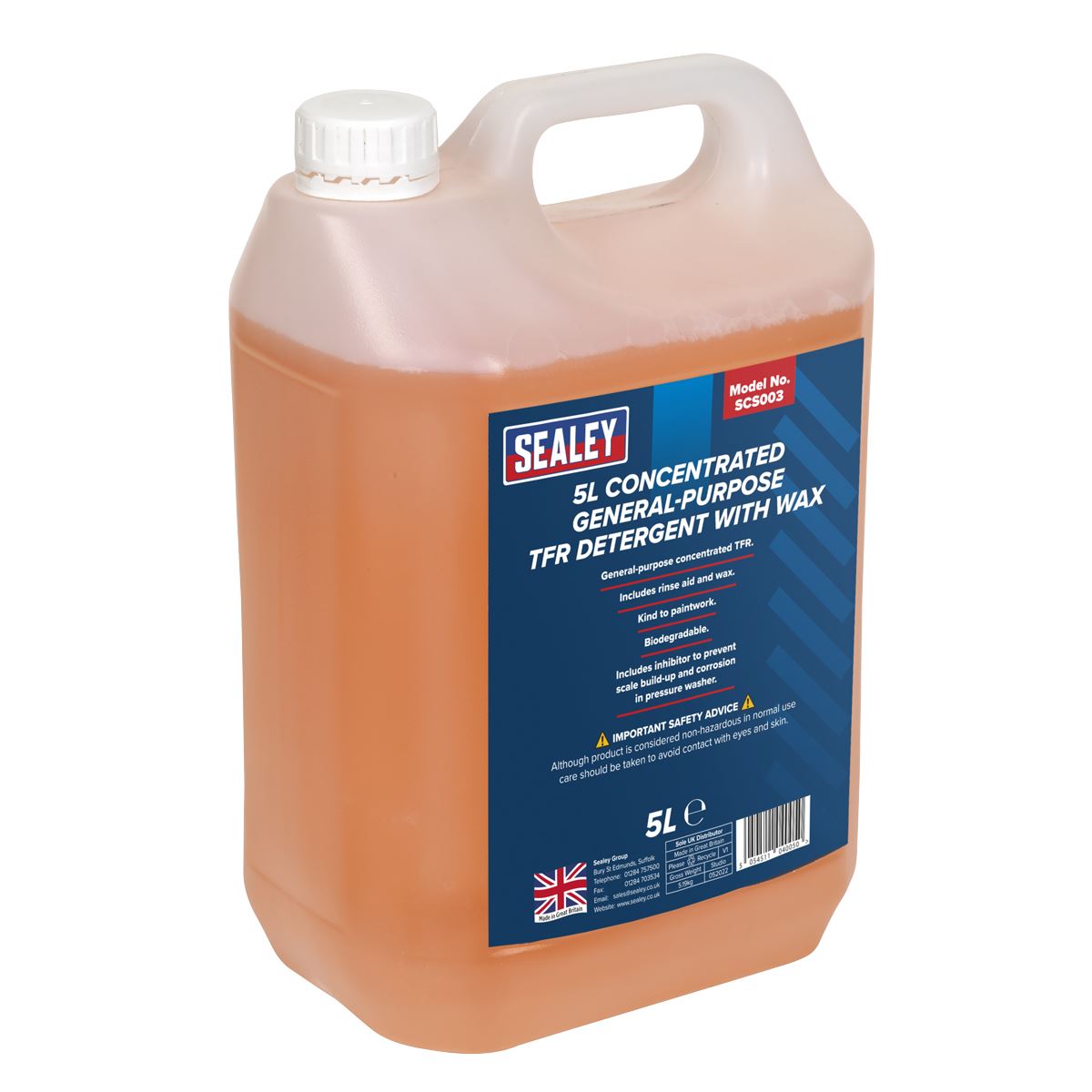 Sealey TFR Detergent with Wax Concentrated 5L SCS003