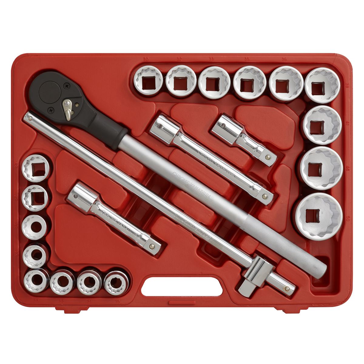 Sealey Socket Set 22pc 3/4"Sq Drive 12-point WallDrive Metric AK2598