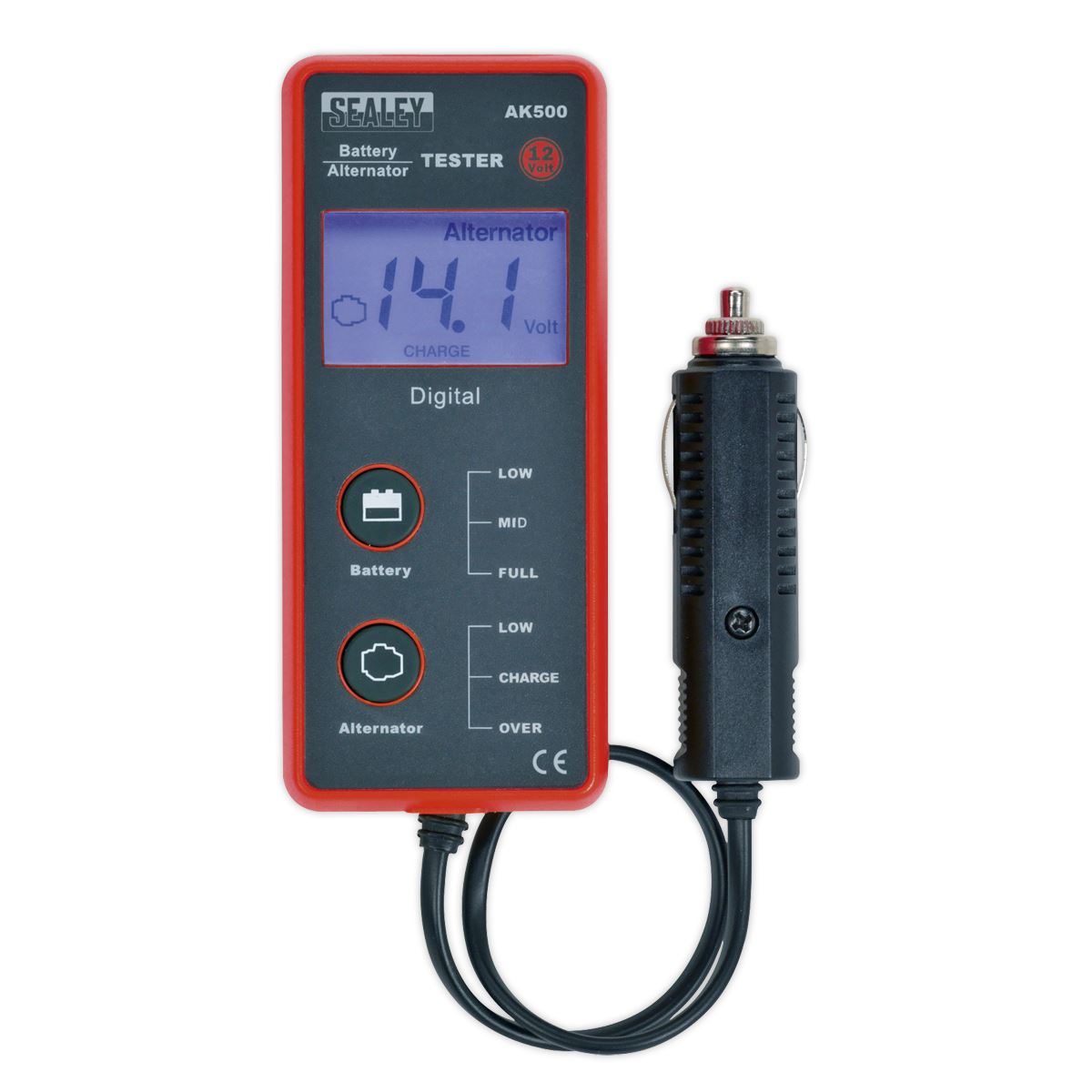 Sealey Battery & Alternator Tester 12V - LCD Screen AK500