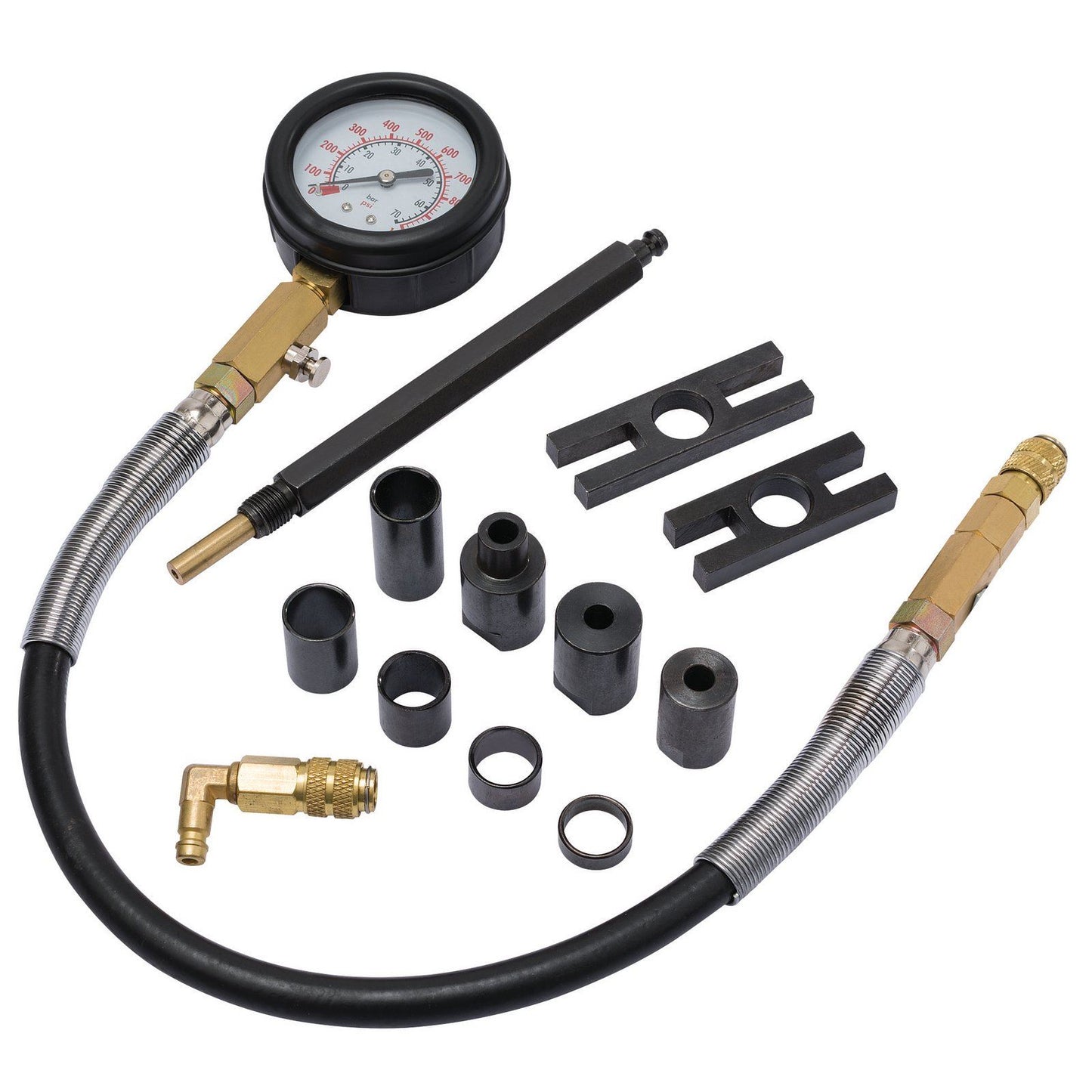 Draper 13 Piece Commercial Diesel Engine Compression Test Tool Gauge Kit, 35877