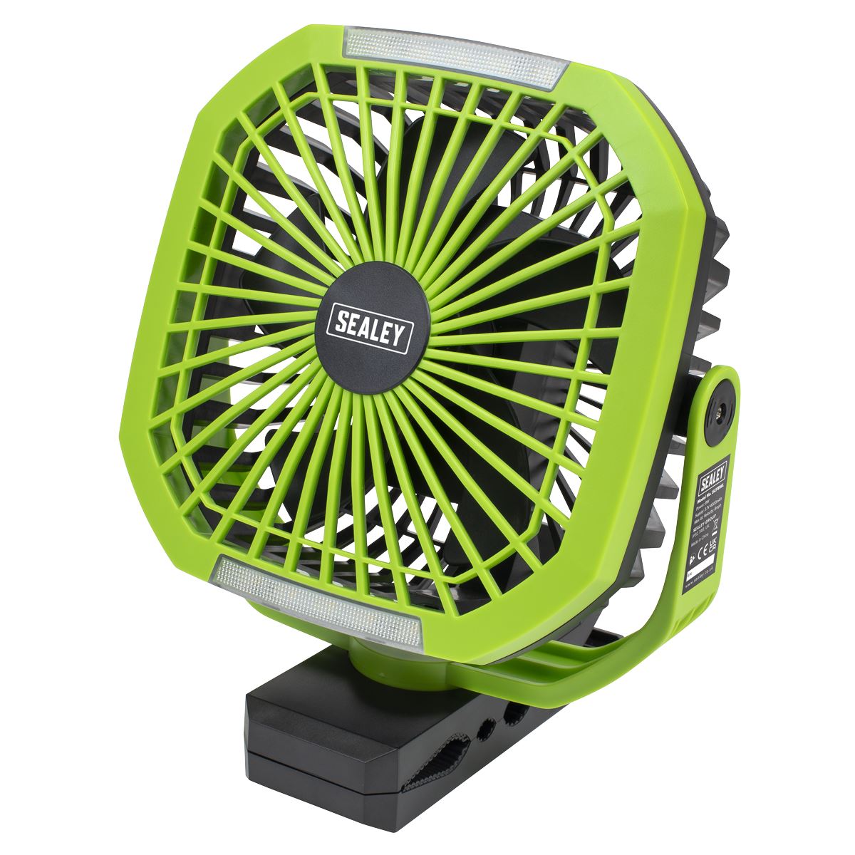 Sealey Portable Clip Fan with Worklight 8" 4 Speeds SCF8WL