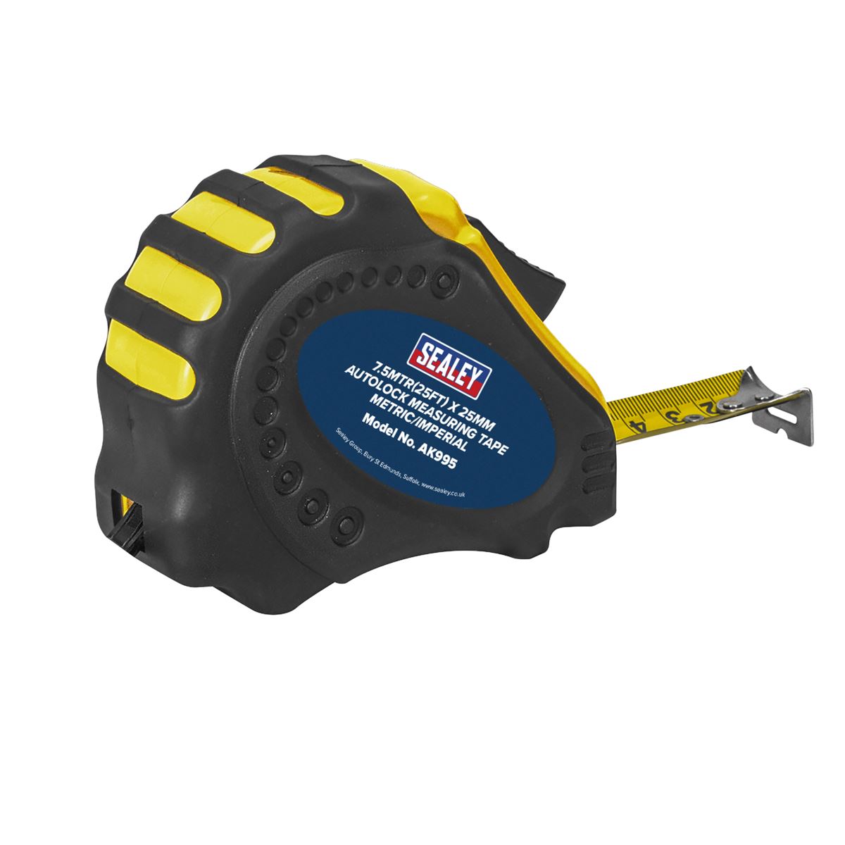 Sealey Autolock Tape Measure 7.5m(25ft) x 25mm - Metric/Imperial AK995