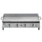 Dellonda 4 Burner Stainless Steel Portable Gas Plancha with Warming Rack 10kW