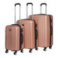 Dellonda 3-Piece Lightweight ABS Luggage Set with Integrated TSA Approved Combination Lock - Rose Gold - DL125 DL125