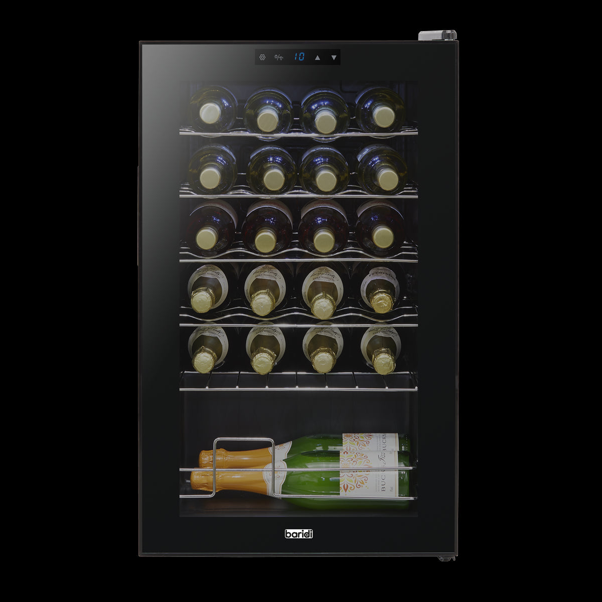 Baridi 24 Bottle Wine Cooler Fridge, Digital Touch Screen Controls, Black