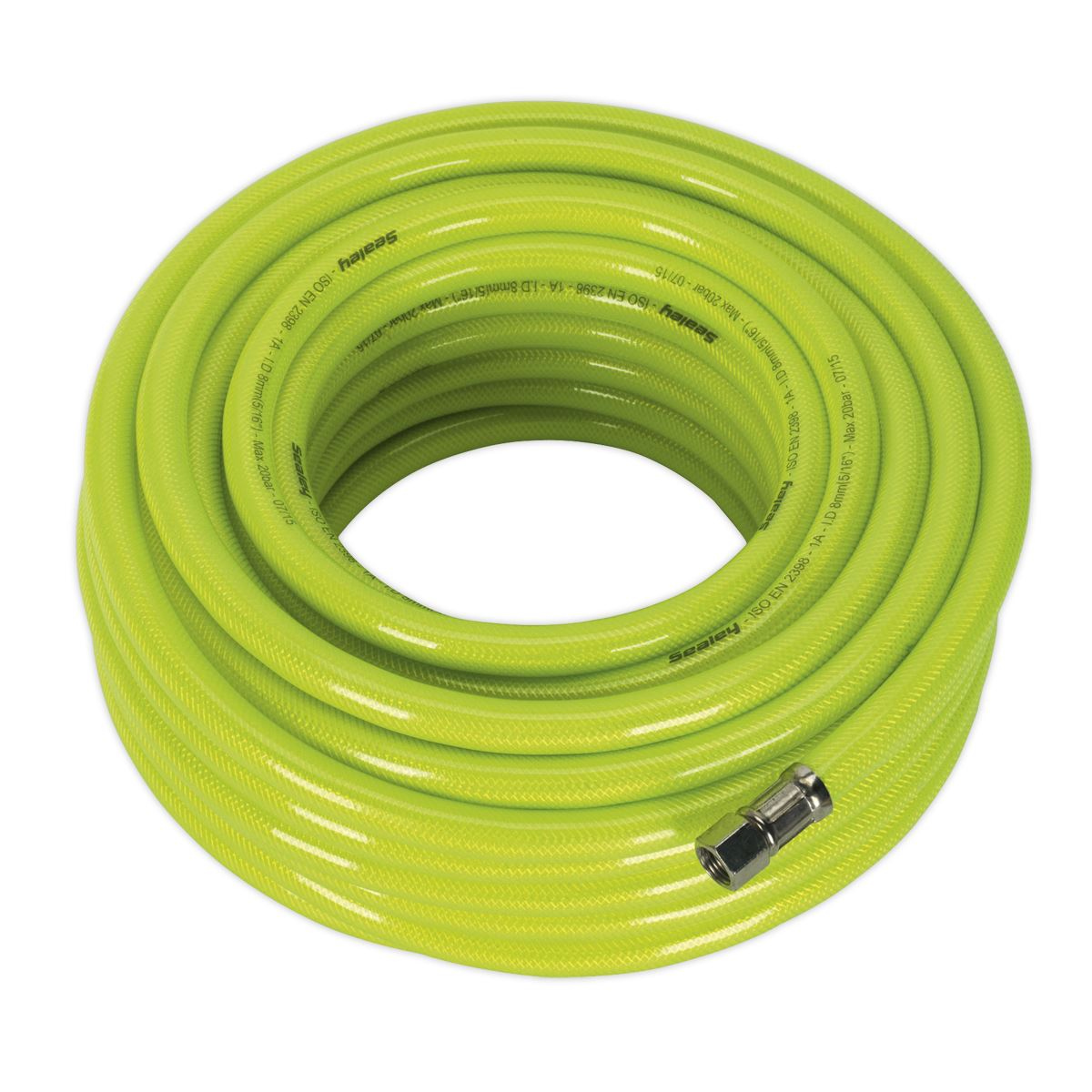 Sealey Air Hose High-Visibility 20m x 8mm with 1/4"BSP Unions AHFC20