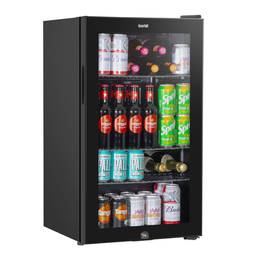 Baridi Under Counter Wine/Drink/Beverage Cooler/Fridge, Built-In Thermostat, Light, Security Lock, 85 Litre � Black DH13