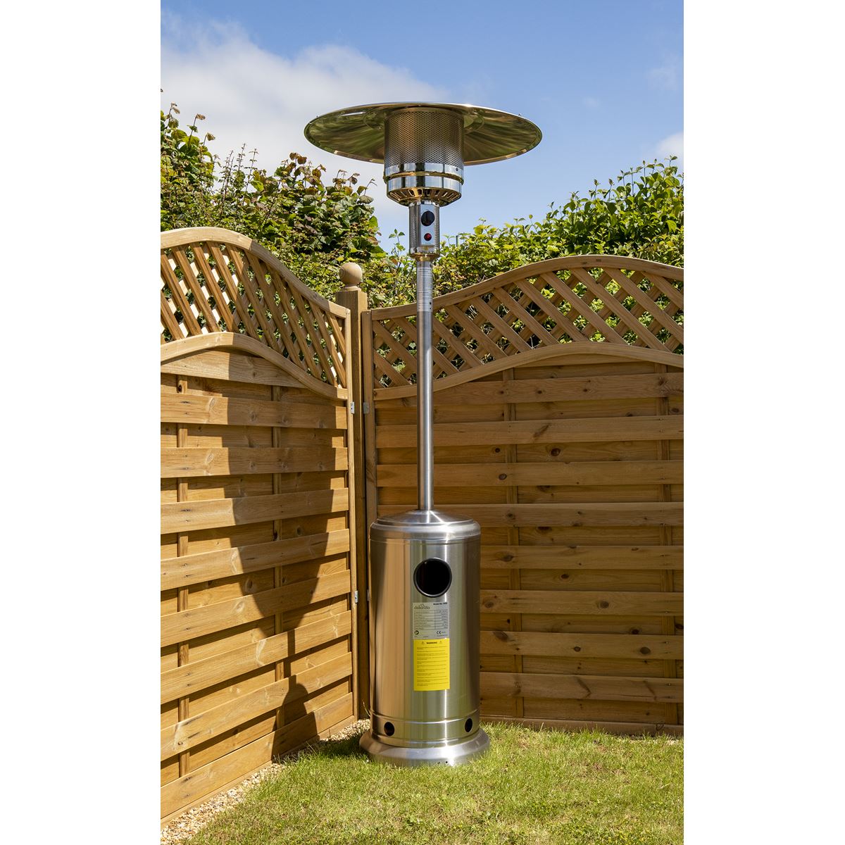 Dellonda 13kW Stainless Steel Commercial Gas Outdoor Garden Patio Heater, Wheels DG2