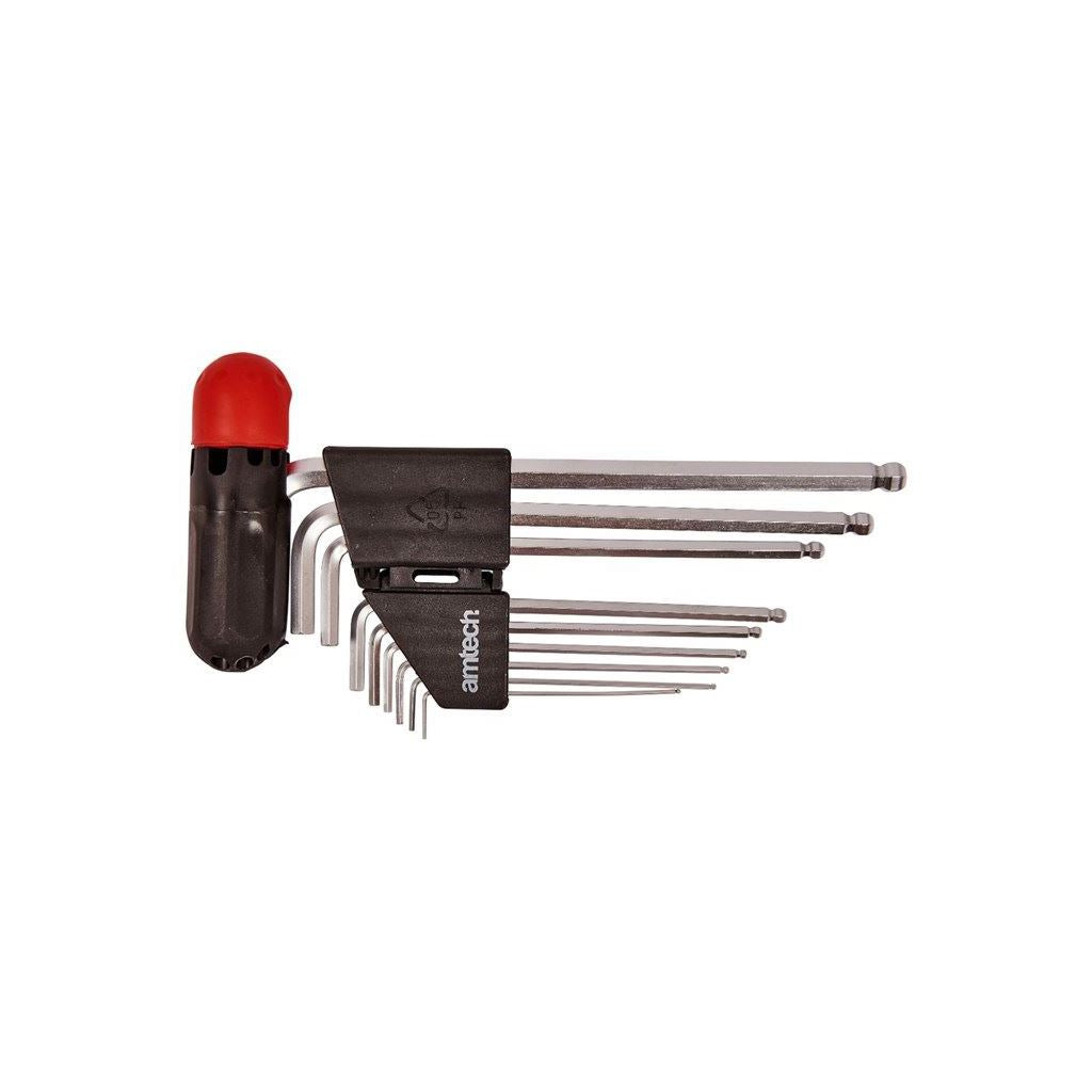 9 Piece Extra Long Ball End Hex Key Set Tool Allan Key 1.5 10mm Socket Alan - I9036