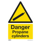 Worksafe Warning Safety Sign - Danger Propane Cylinders - Rigid Plastic - Pack of 10 SS62P10