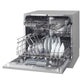 Sealey Baridi Compact Tabletop Dishwasher 8 Place Settings, 6 Programmes, Low Noise, 8L Cycle, Start Delay - Silver DH87