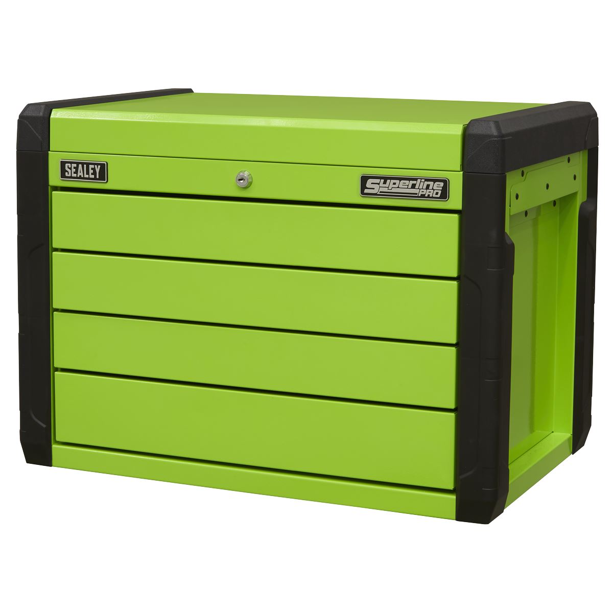 Sealey 4 Drawer Push-to-Open Topchest with Ball-Bearing Slides - Hi-Vis Green APPD4G