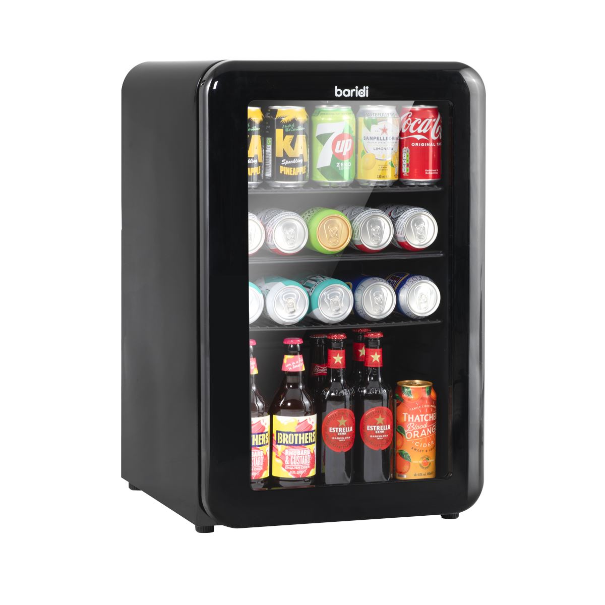 Sealey Baridi 70L Under Counter Drinks/Beer & Wine Cooler Fridge, Retro Style, Black DH222