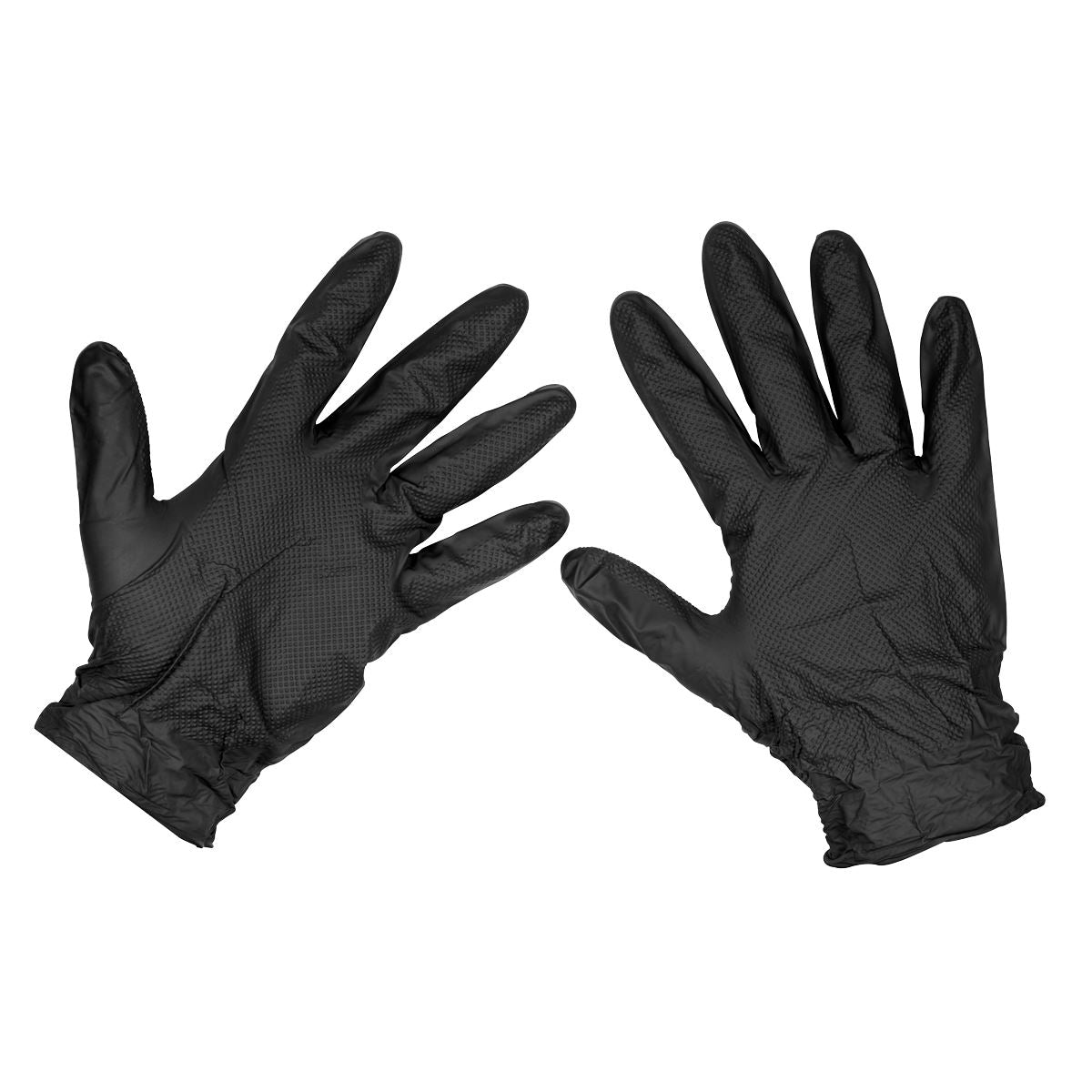 Sealey Black Diamond Grip Extra-Thick Nitrile Powder-Free Gloves X-Large - Pack of 50 SSP57XL