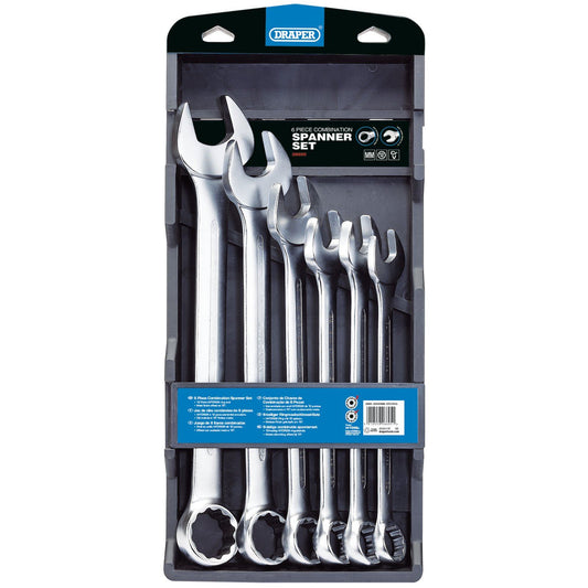 Draper 26695 6 Piece Heavy Duty Combination Spanner Set 34-50mm (Large Sizes)