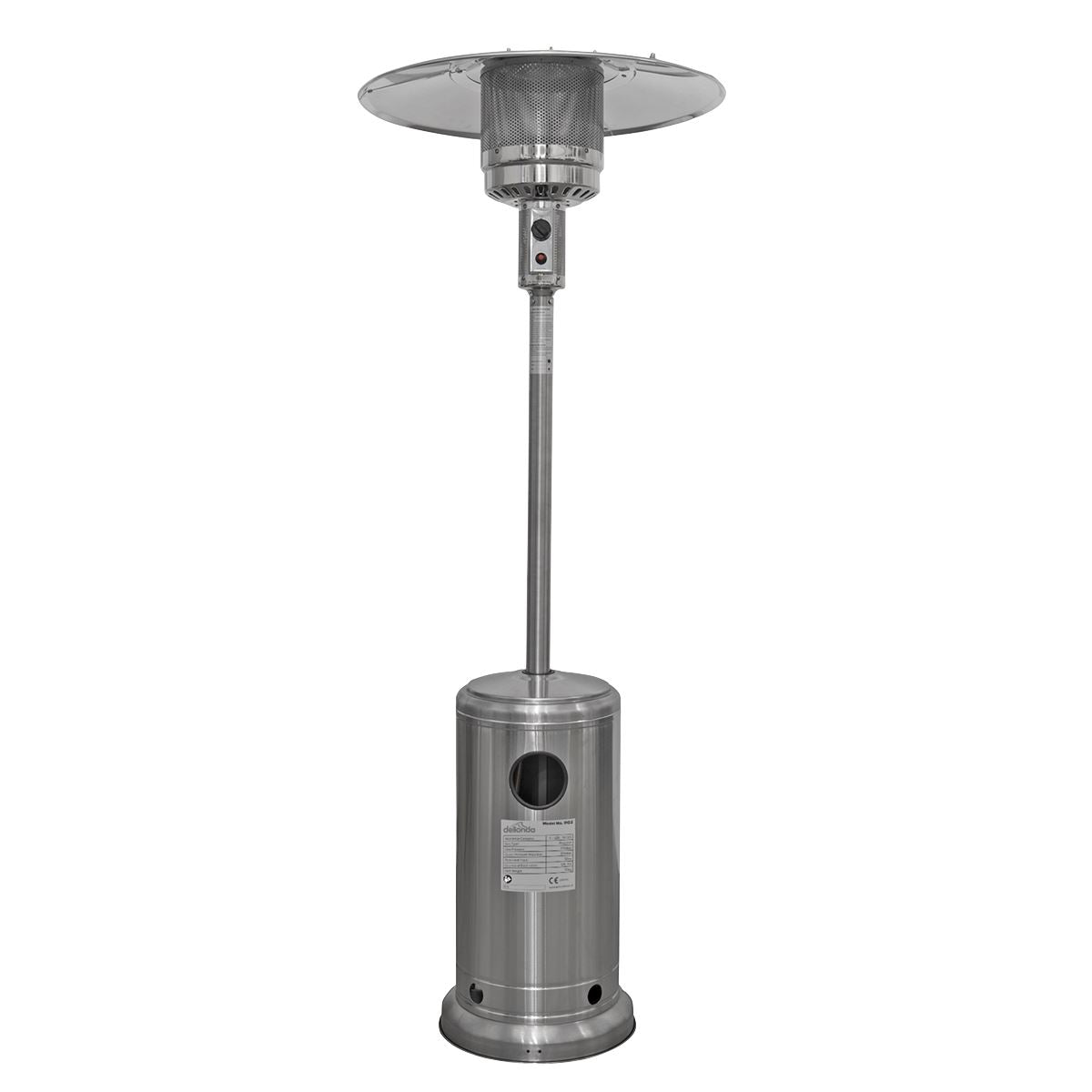 Dellonda 13kW Stainless Steel Commercial Gas Outdoor Garden Patio Heater, Wheels DG2