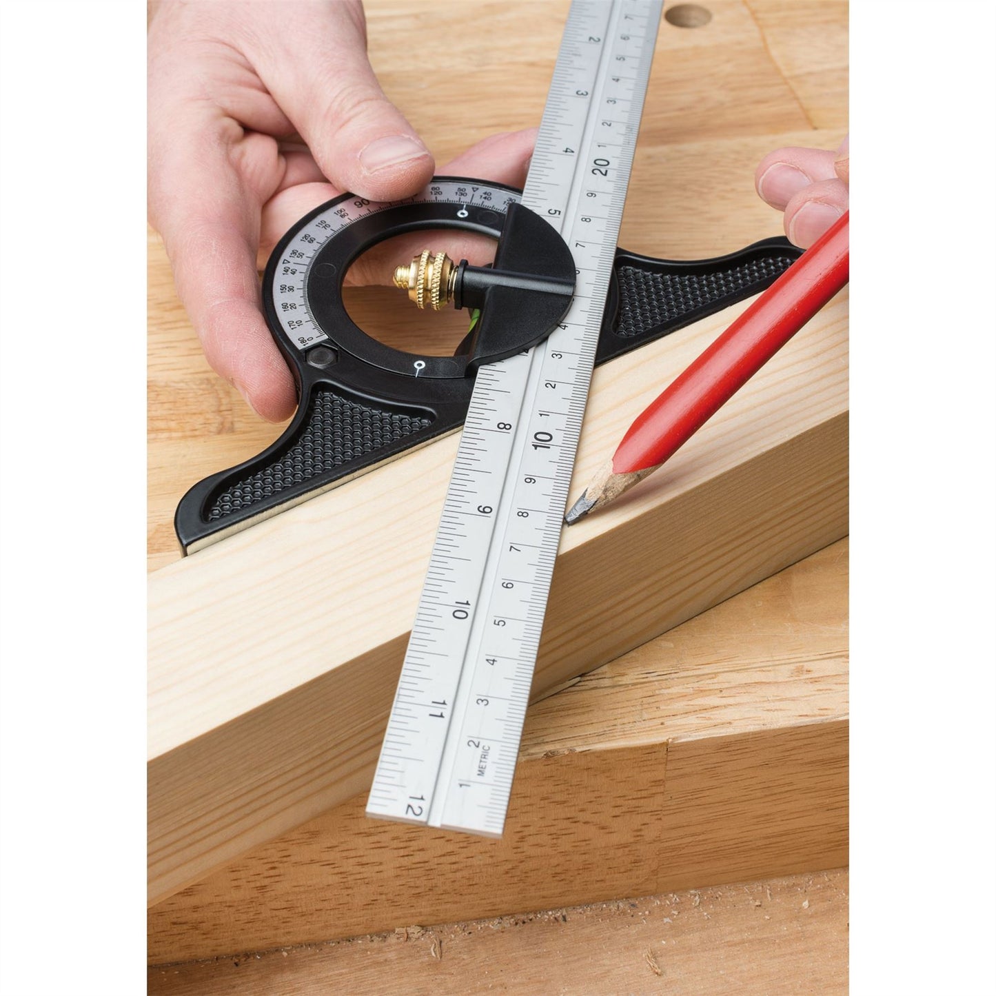 Draper Combination Square with Centre Head and Protractor, 300mm - 34704