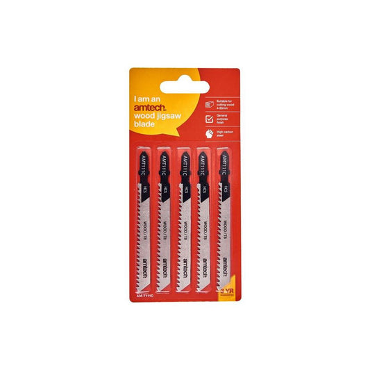 Amtech 5 Piece Wood Jigsaw Blade Set Suitable For Makita/Bosch and other brands - M1600