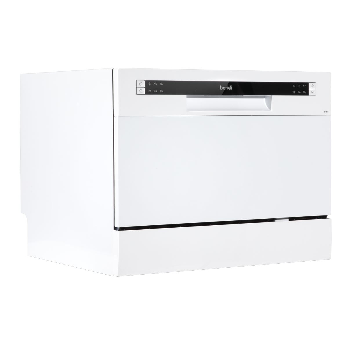 Sealey Baridi Compact Tabletop Dishwasher 6 Place Settings, 6 Programmes, Low Noise, 6.5L Cycle, Start Delay - White DH83