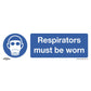 Worksafe Mandatory Safety Sign - Respirators Must Be Worn - Rigid Plastic SS56P1