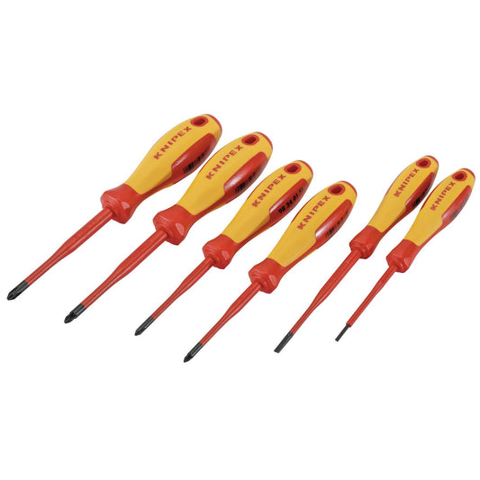 Knipex 00 20 12 VO4 VDE Insulated Slotted/Phillips/Pozidriv Screwdriver Set 6 Pc