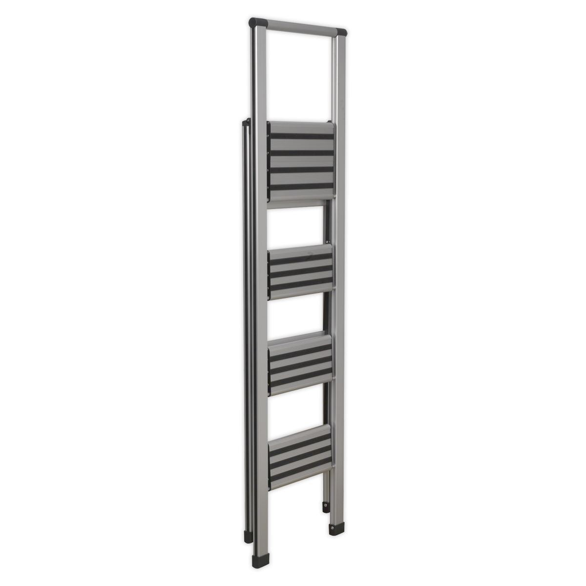 Sealey Aluminium Prof Folding Step Ladder 4-Step 150kg Capacity APSL4