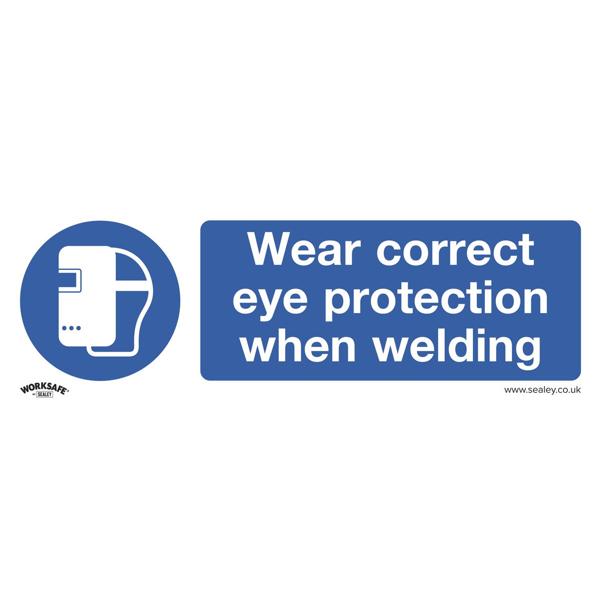 Worksafe Mandatory Safety Sign - Wear Eye Protection When Welding - Rigid Plastic SS54P1