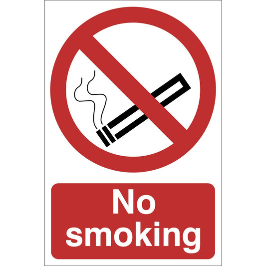 Draper No Smoking Prohibition Self Adhesive Sign Notice - 72934