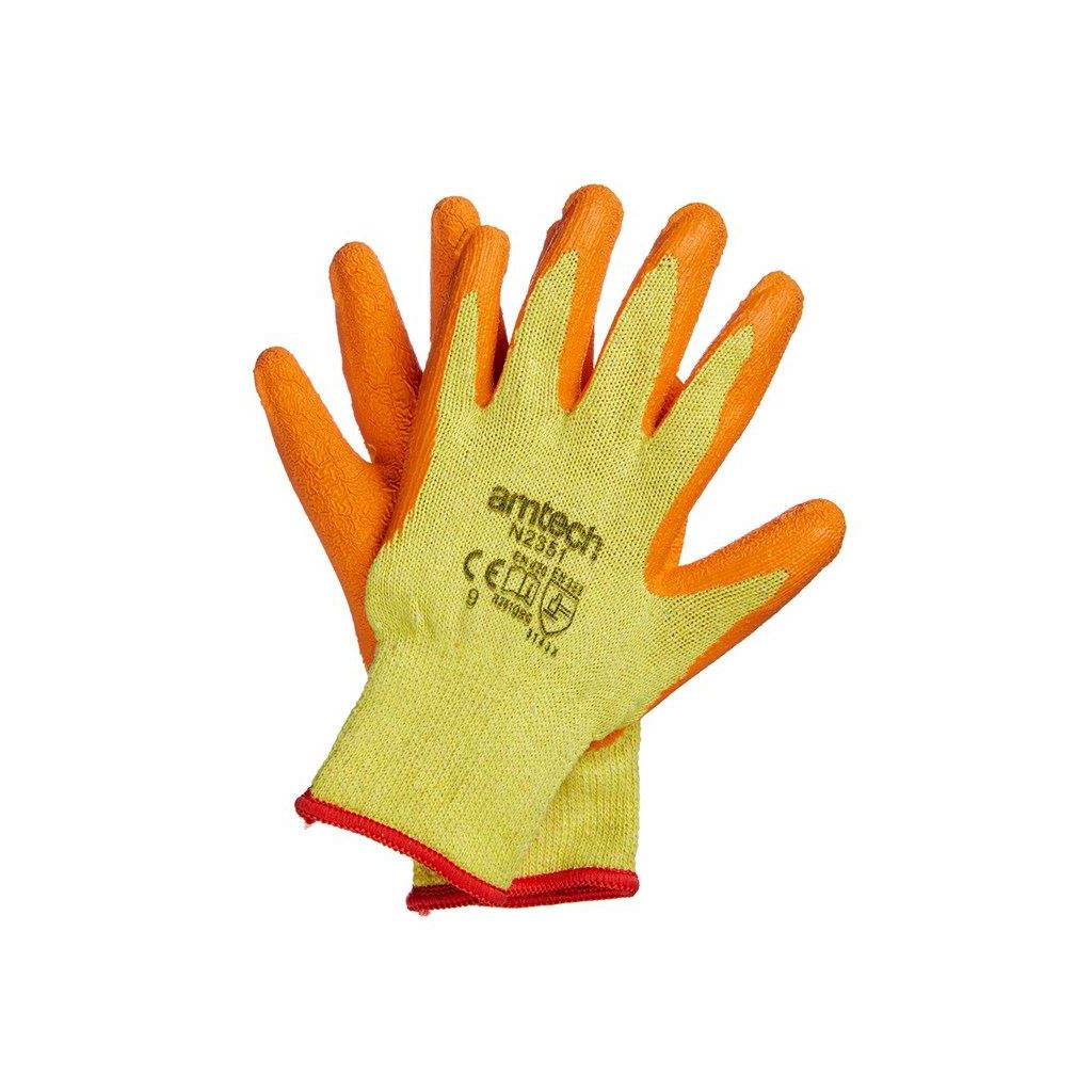 Amtech Latex Palm Coated Work Gloves Sizes L Size 9 Heavy Duty Ppe Diy - N2351