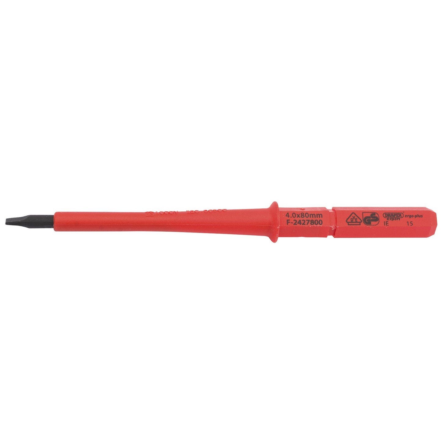 Draper Ergo-Plus Plain Slot VDE Interchangeable Screwdriver Blade - 4mm x 100mm - 24738