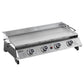 Dellonda 4 Burner Stainless Steel Portable Gas Plancha with Warming Rack 10kW