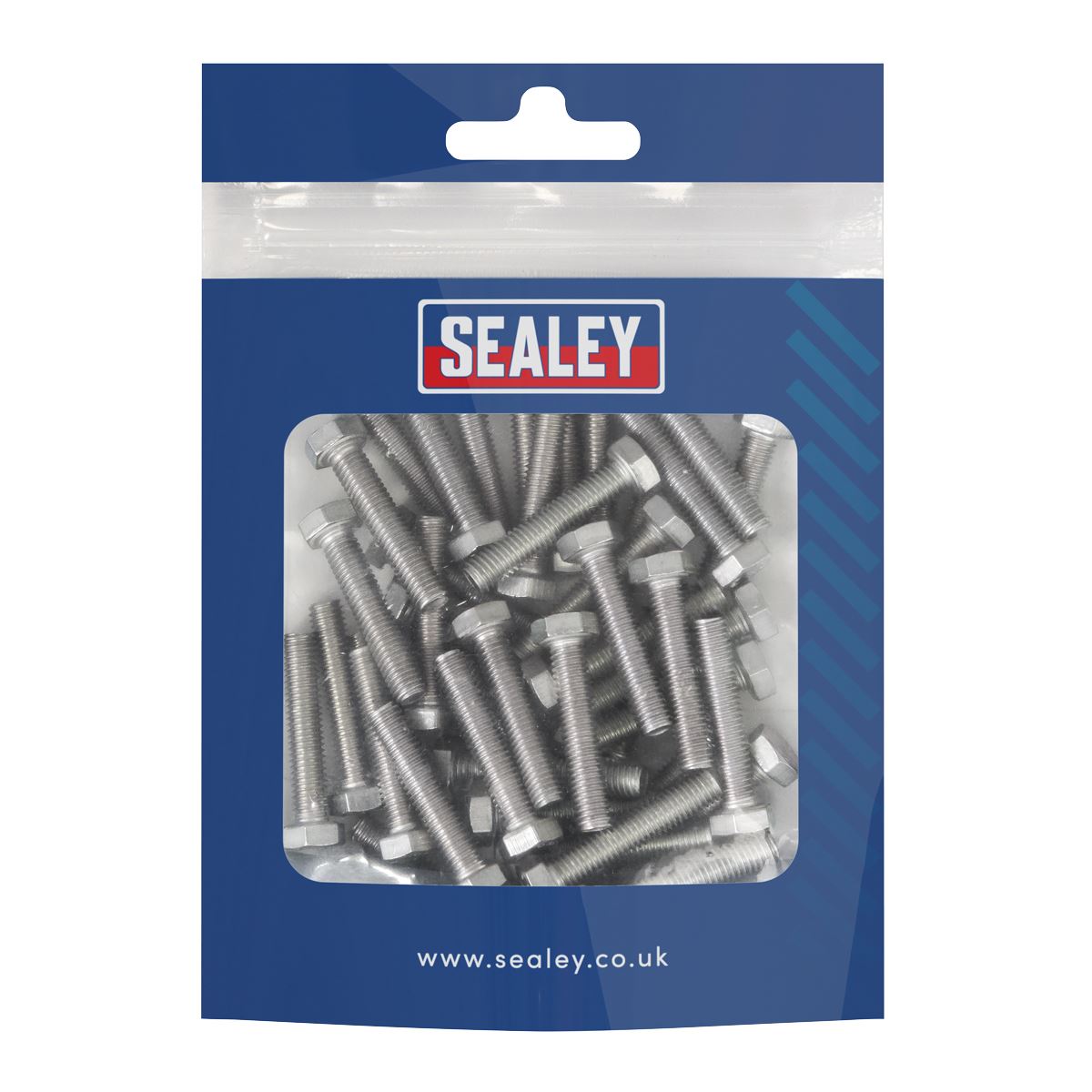 Sealey Stainless Steel Hex Head Set Screw DIN 933 - M5 X 25 A2 - Pack of 50 S525